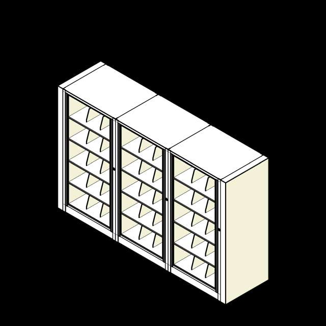 Rotary Cabinet Letter 3 Cabinets 5 Tier Shelves