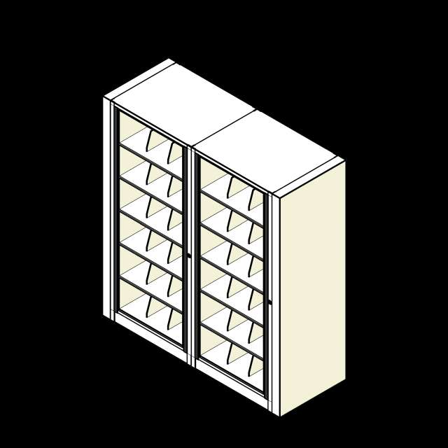 Rotary Cabinet Letter 2 Cabinets 6 Tier Shelves
