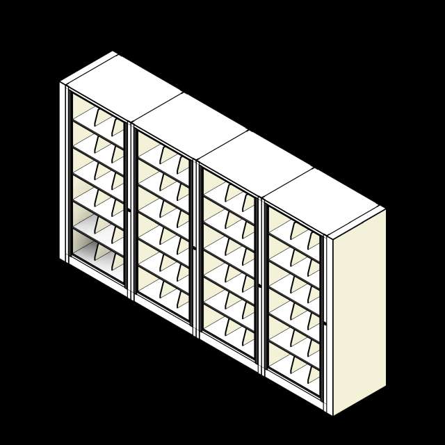 Rotary Cabinet Letter 4 Cabinets 6 Tier Shelves