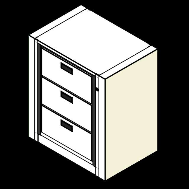  Rotary Cabinet Letter 1 Cabinet 3 Tier Drawers