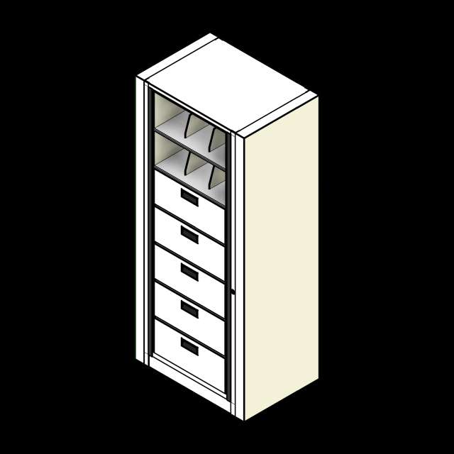  Rotary Cabinet Letter 1 Cabinet 7 Tier Drawers