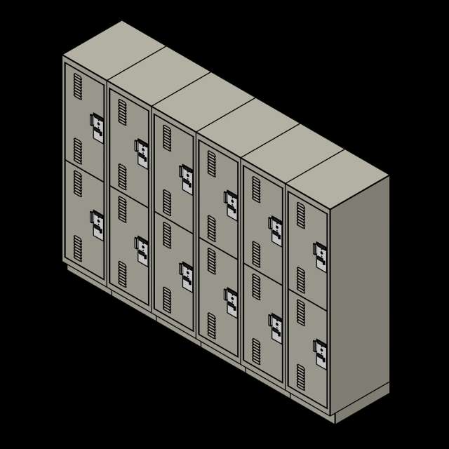 2 Tier-Option 1 Personal Storage Lockers Revit model group