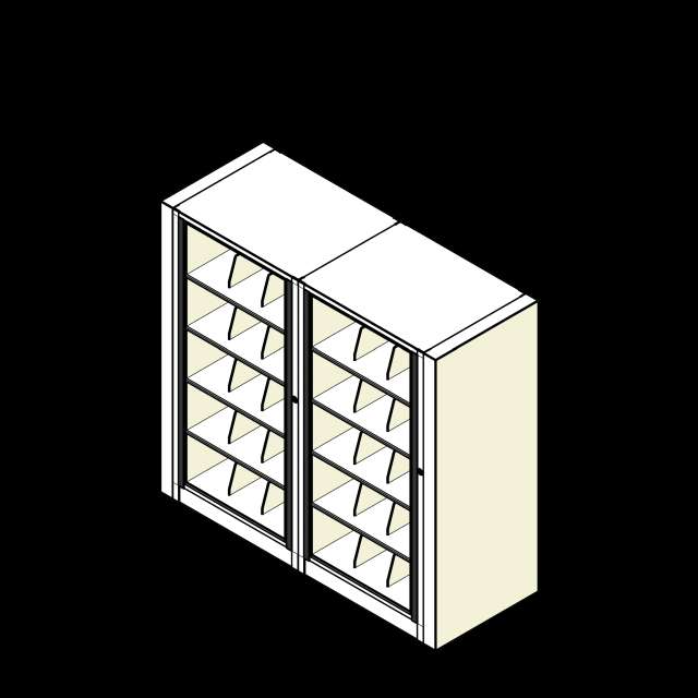 Rotary Cabinet Letter 2 Cabinets 5 Tier Shelves