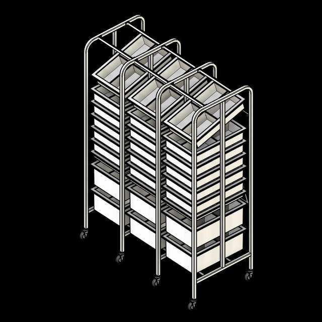  Medical Racks 3 Column 9H