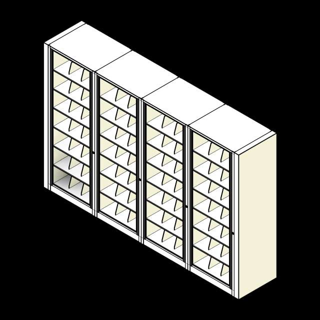 Rotary Cabinet Letter 4 Cabinets 7 Tier Shelves