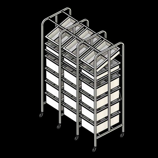  Medical Racks 3 Column 7H