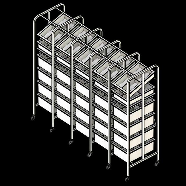  Medical Racks 5 Column 7H