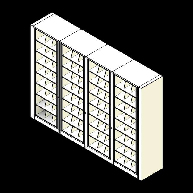 Rotary Cabinet Letter 4 Cabinets 8 Tier Shelves