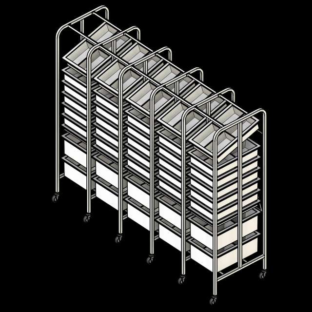 Medical Racks 5 Column 9H