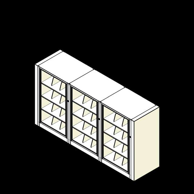 Rotary Cabinet Letter 3 Cabinets 4 Tier Shelves