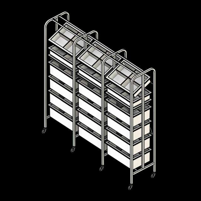  Medical Racks 3 Column 7H Wide