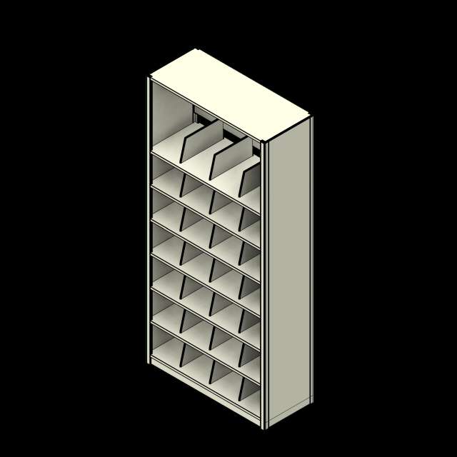 Legal-7 Tier 4 Post Shelving Revit model group