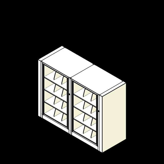 Rotary Cabinet Letter 2 Cabinets 4 Tier Shelves