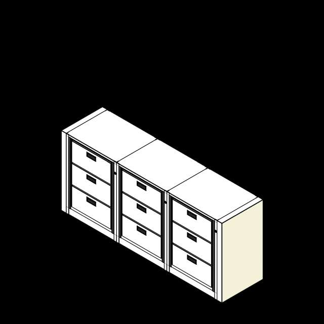 Rotary Cabinet Letter 3 Cabinets 3 Tier Drawers