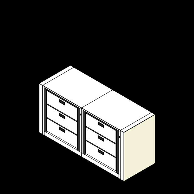 Rotary Cabinet Legal 2 Cabinets 3 Tier Drawers