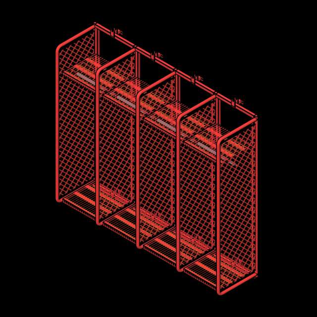 SSG Locker Wall Mounted Firefighter PCS 4 Units 20x20x72