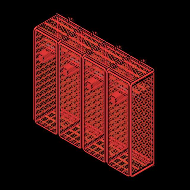 SSG Locker Wall Mounted Firefighter PCS 4 Units 20x20x72 Security