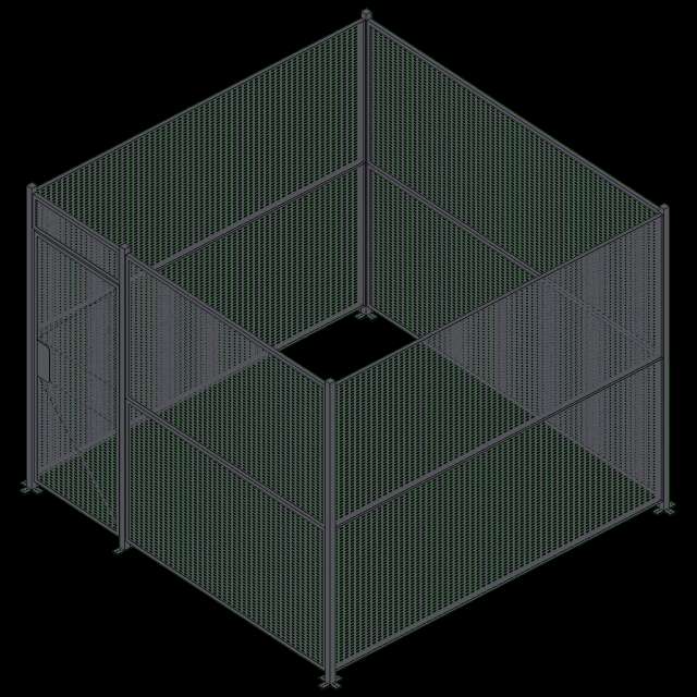 Wire Partition - 4 Sided - Single Hinged(8) - 10X10 P