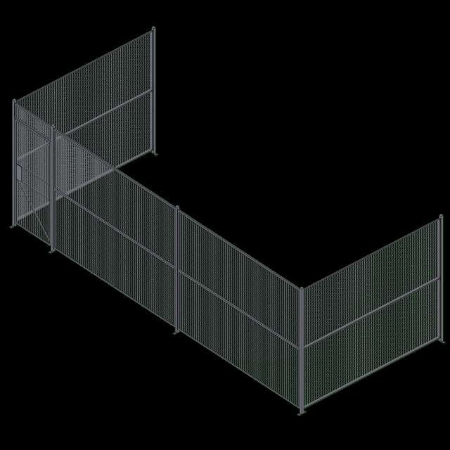  Wire Partition - 3 Sided - Single Hinged - 44 P