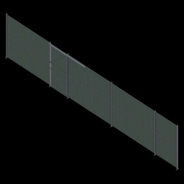 40LF - 4' Sliding Door 1 Sided Wire Partition Revit model group