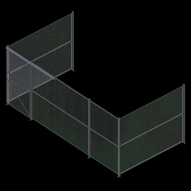 Wire Partition - 3 Sided - Sliding - 40 P