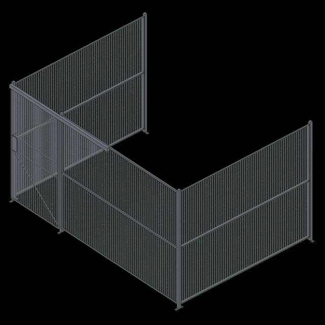 Wire Partition - 3 Sided - Sliding - 35 P