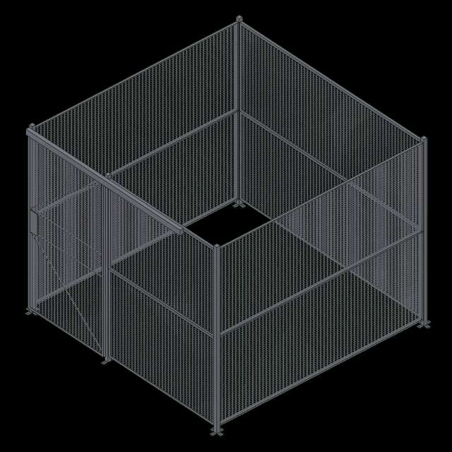 Wire Partition - 4 Sided - Sliding(8) - 10X10 P