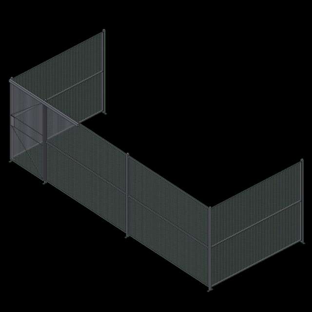 Wire Partition - 3 Sided - Sliding - 45 P