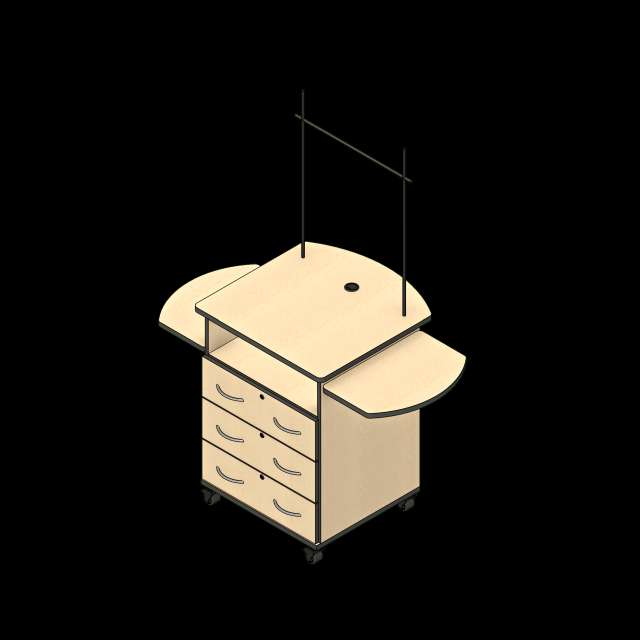 SSG Cabinet 3D Printer Mobile LAM 1 Shelf 3 Drawer