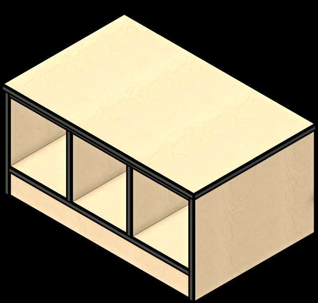 SSG Shelving Modular Book Bench Double Sided