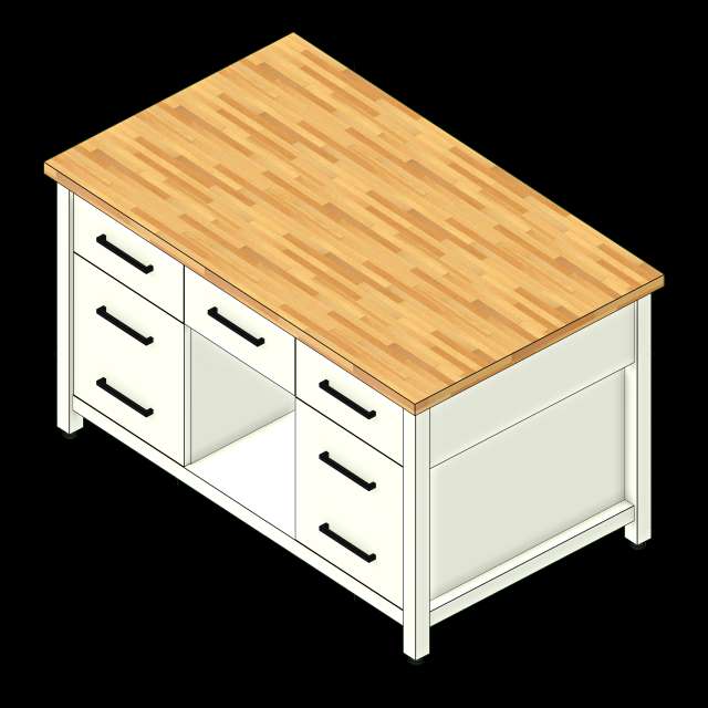 SSG Cart Kitchen Island LAM 603636 Glides