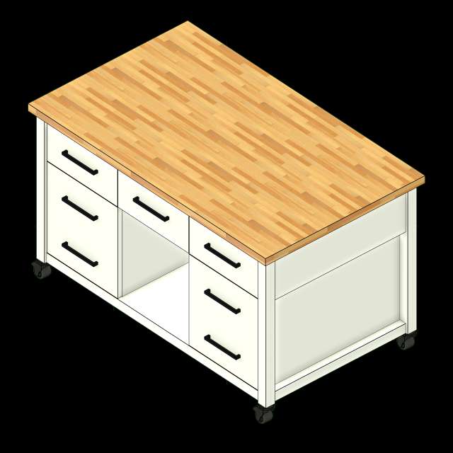 SSG Cart Kitchen Island LAM 603636 Casters