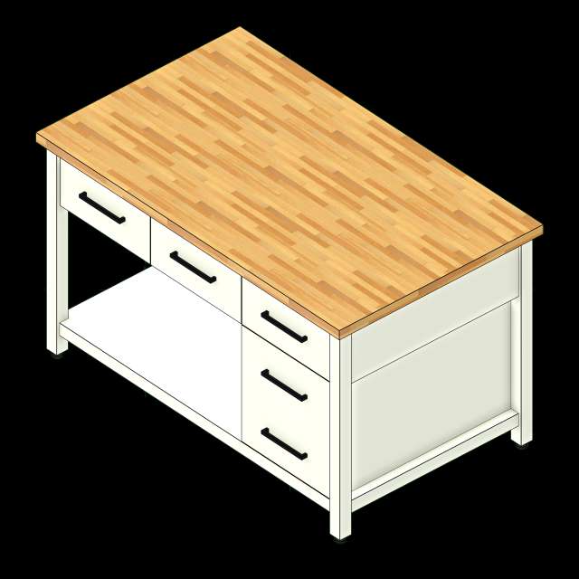 SSG Cart Kitchen Island LAM 603636 Glides Right Cabinet