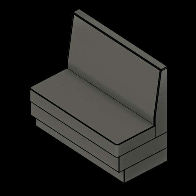  SSG Booth Modular Straight Single VNY Toe Kick Base
