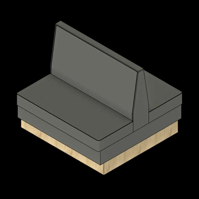  SSG Booth Modular Straight Double VNY Toe Kick Base