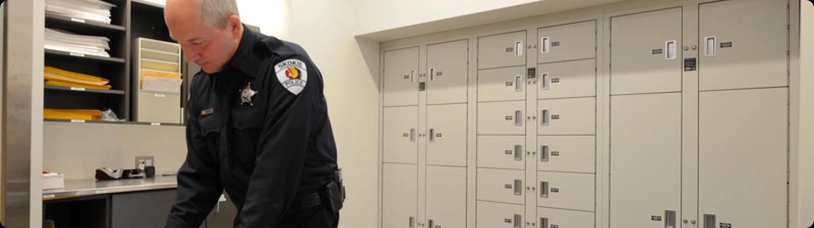 Image of Police lockers that respeasent public safety solutions