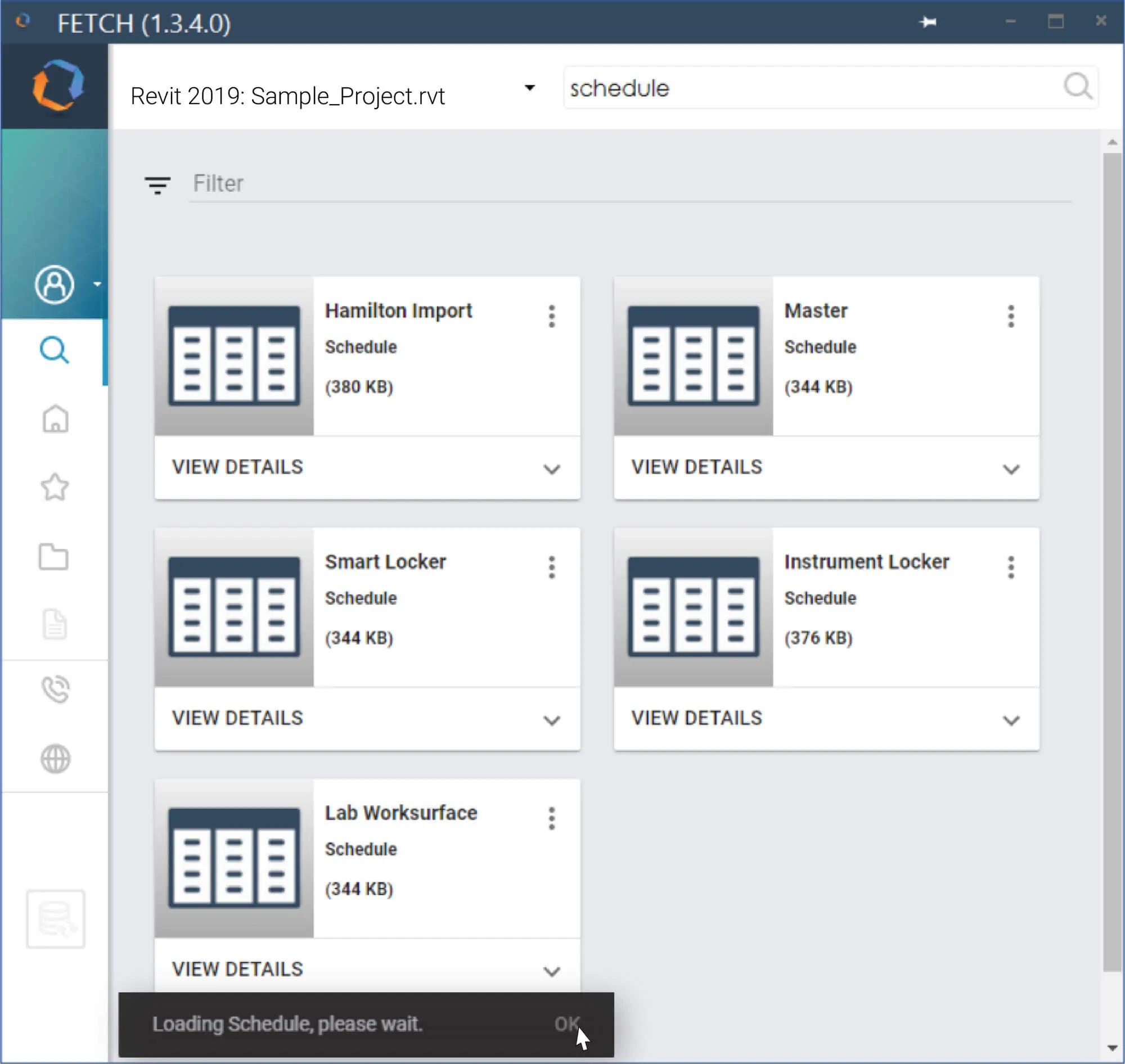 The new schedule in the Revit Project Browser