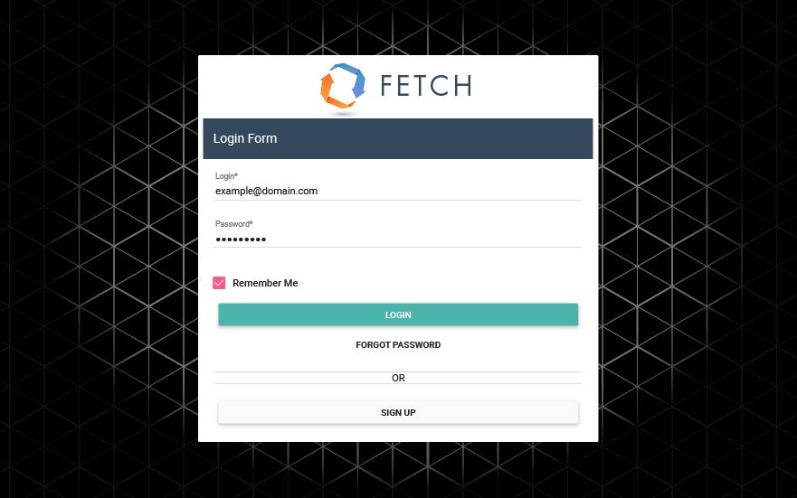 image of the signup screen from the fetch app