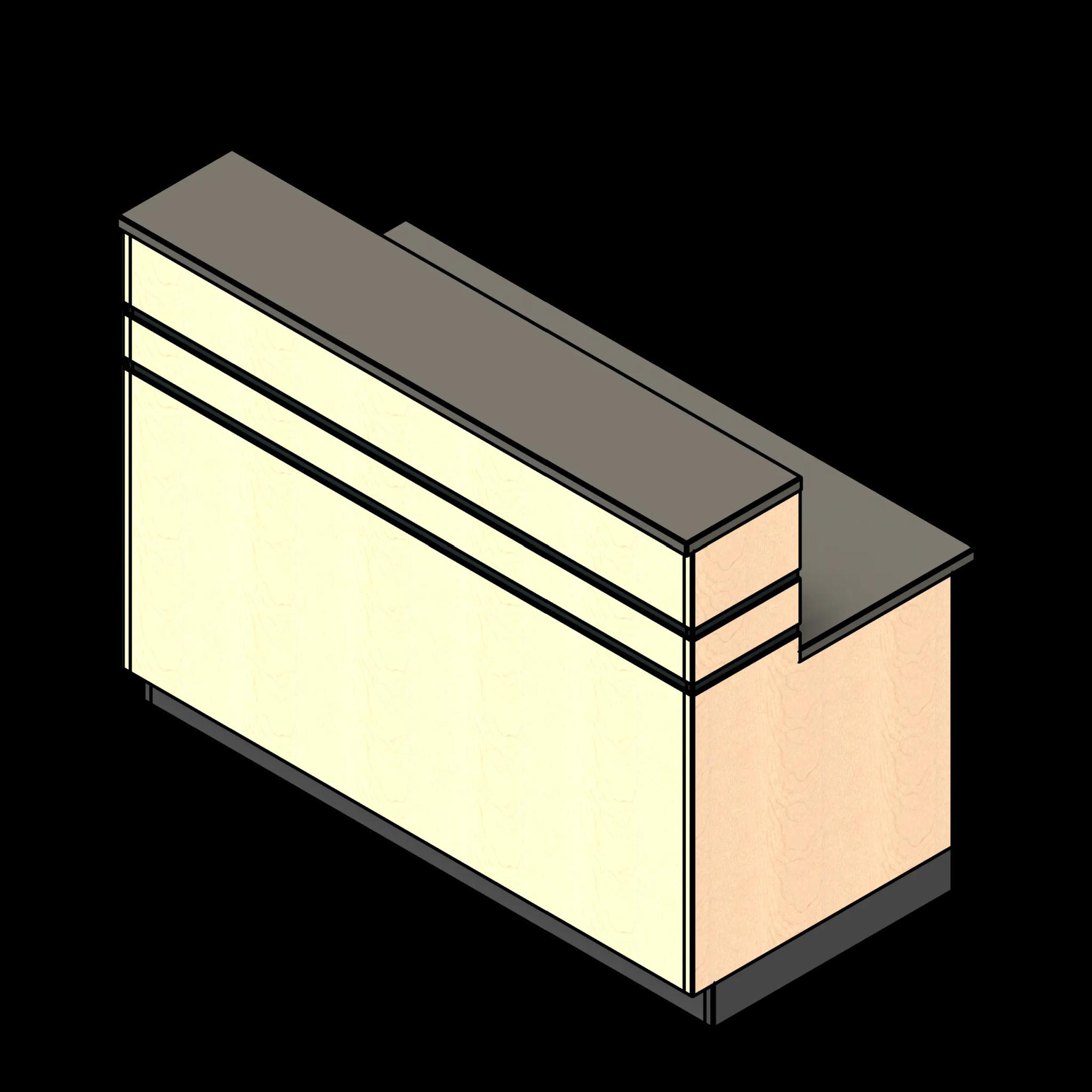 SSG Reception Desk Straight LAM Transaction Front View