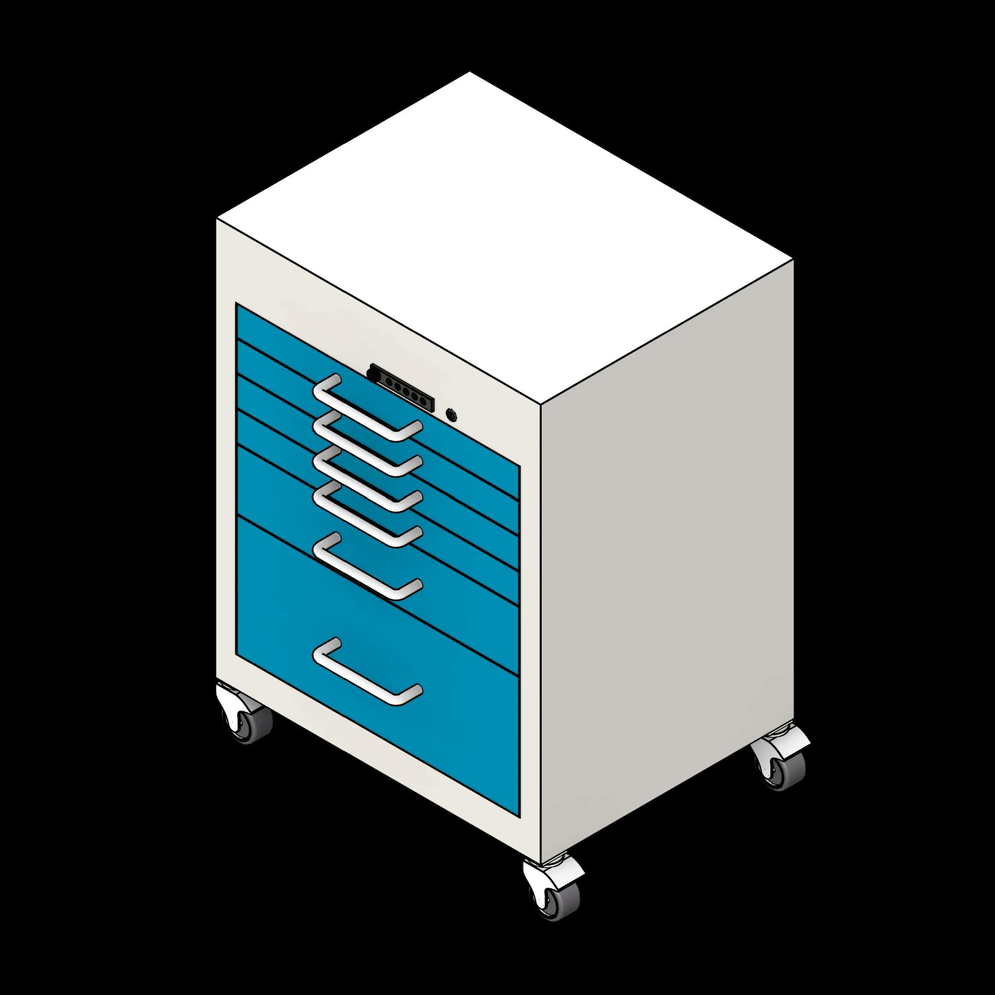 SSG Medical Cart Standard PCS 46 Inch 6 Drawer Panel