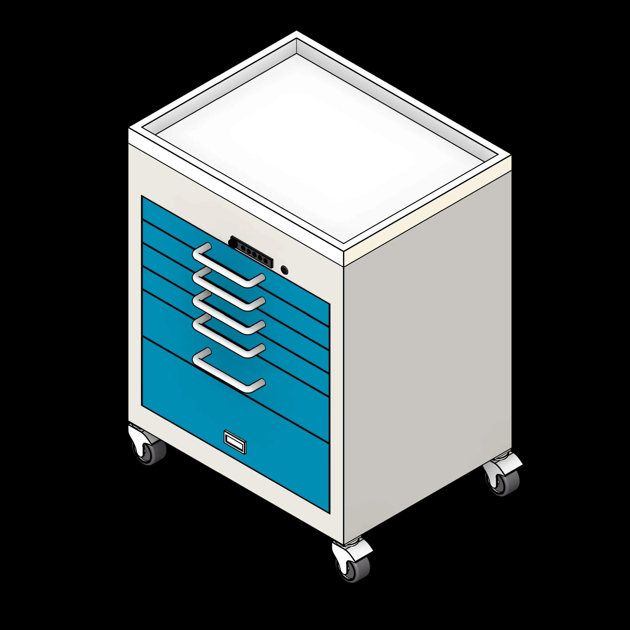 SSG Medical Cart Standard PCS 42 Inch 5 Drawer Panel
