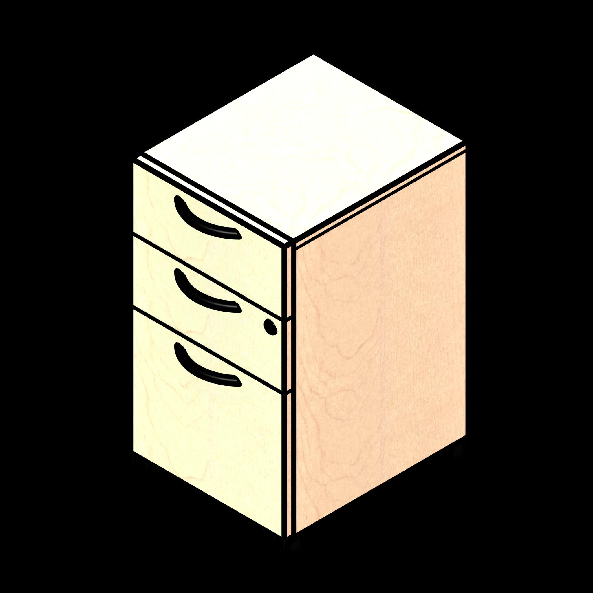 SSG Cabinet Pedestal Drawer Box File LAM 3 Drawer