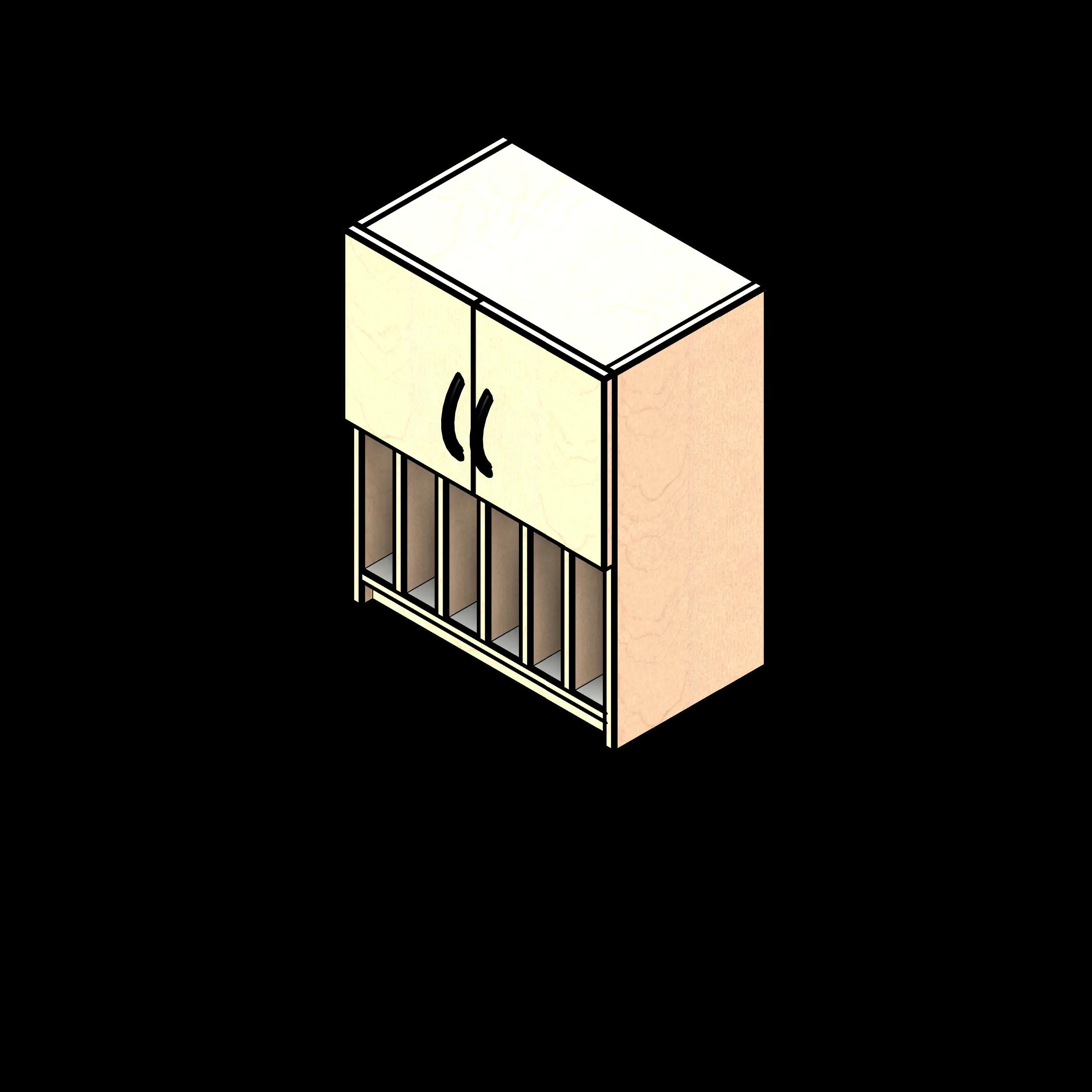 SSG Cabinet Wall 2 Door Vertical Slots LAM