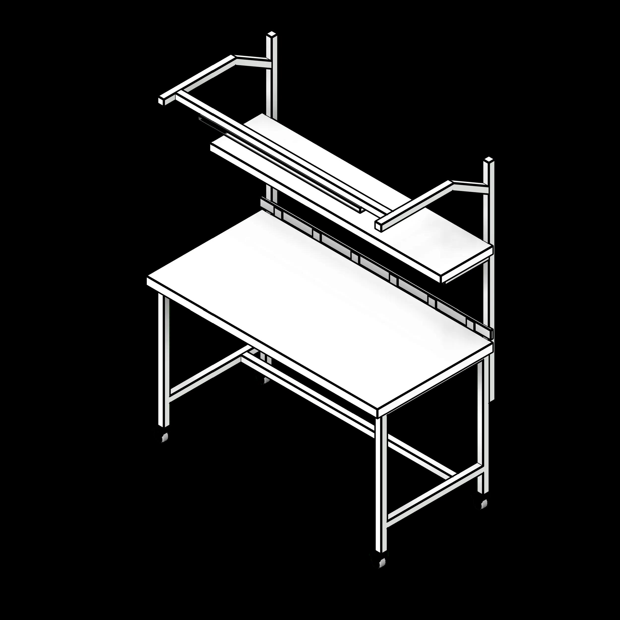 SSG Computer Workbench PCS Overhead Light Power Bar Castors