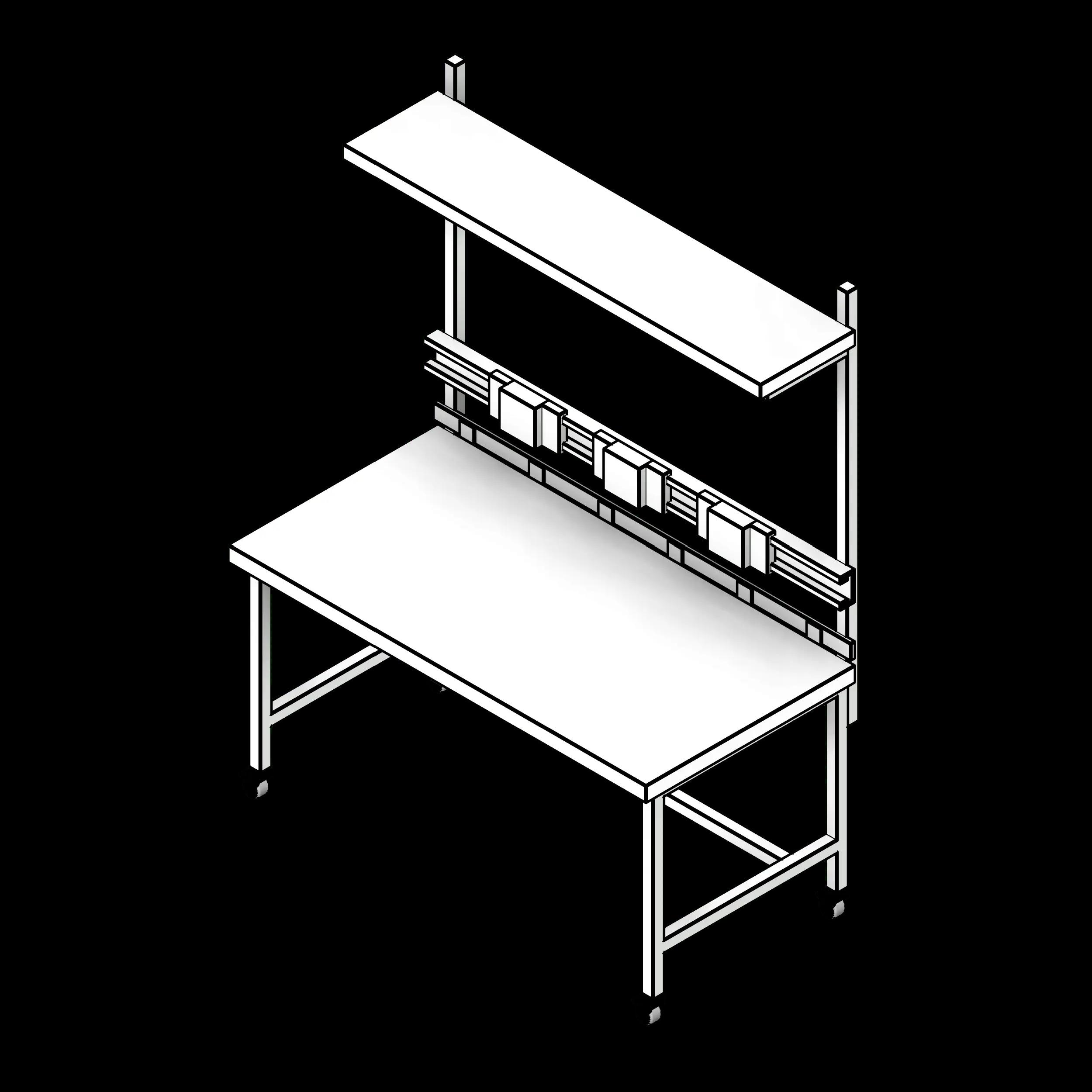 SSG Computer Workbench PCS Shelf Monitor Mount Power Bar Castors