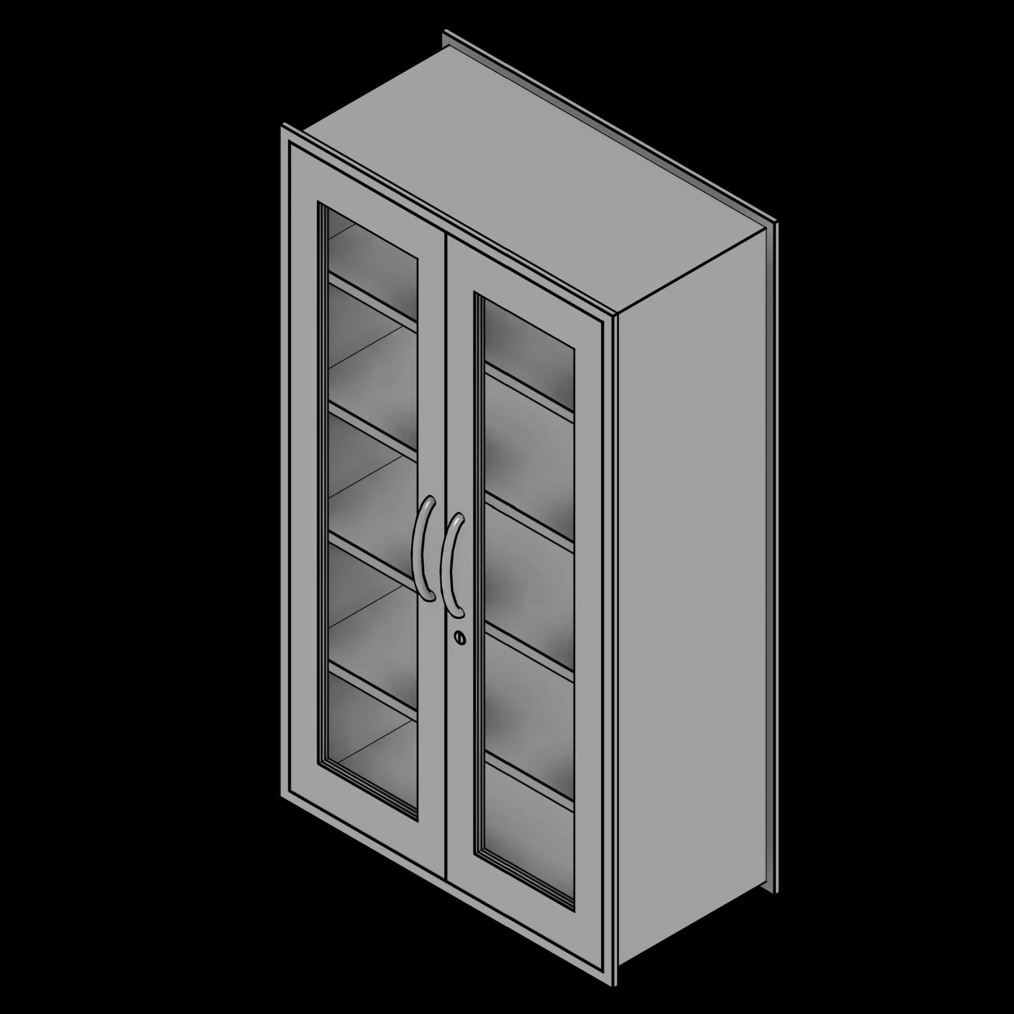 SSG Cabinet Wall Recessed Pass-Thru SST 36x18x63 Glass Door