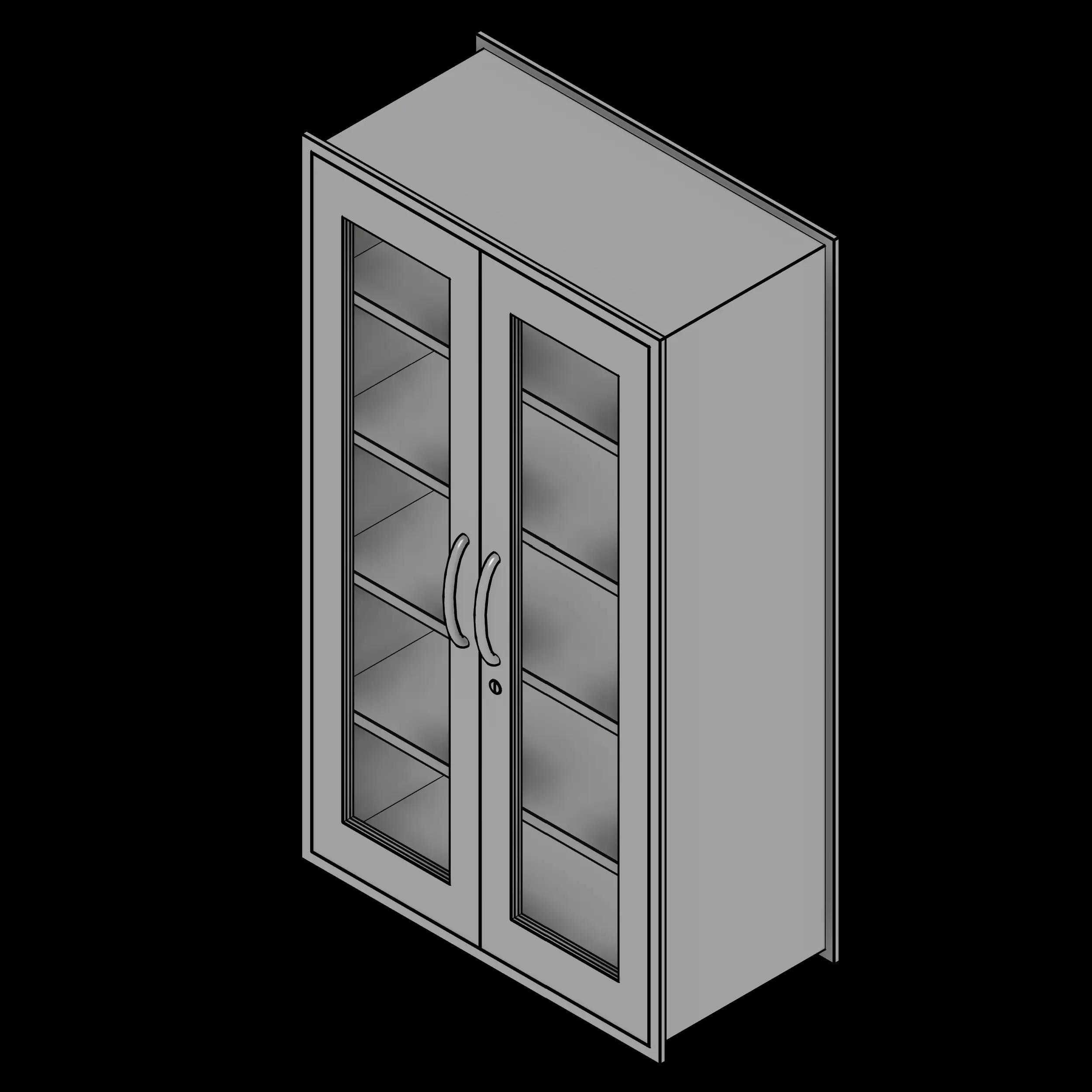 SSG Cabinet Wall Recessed Pass-Thru SST 36x18x63 Glass Door