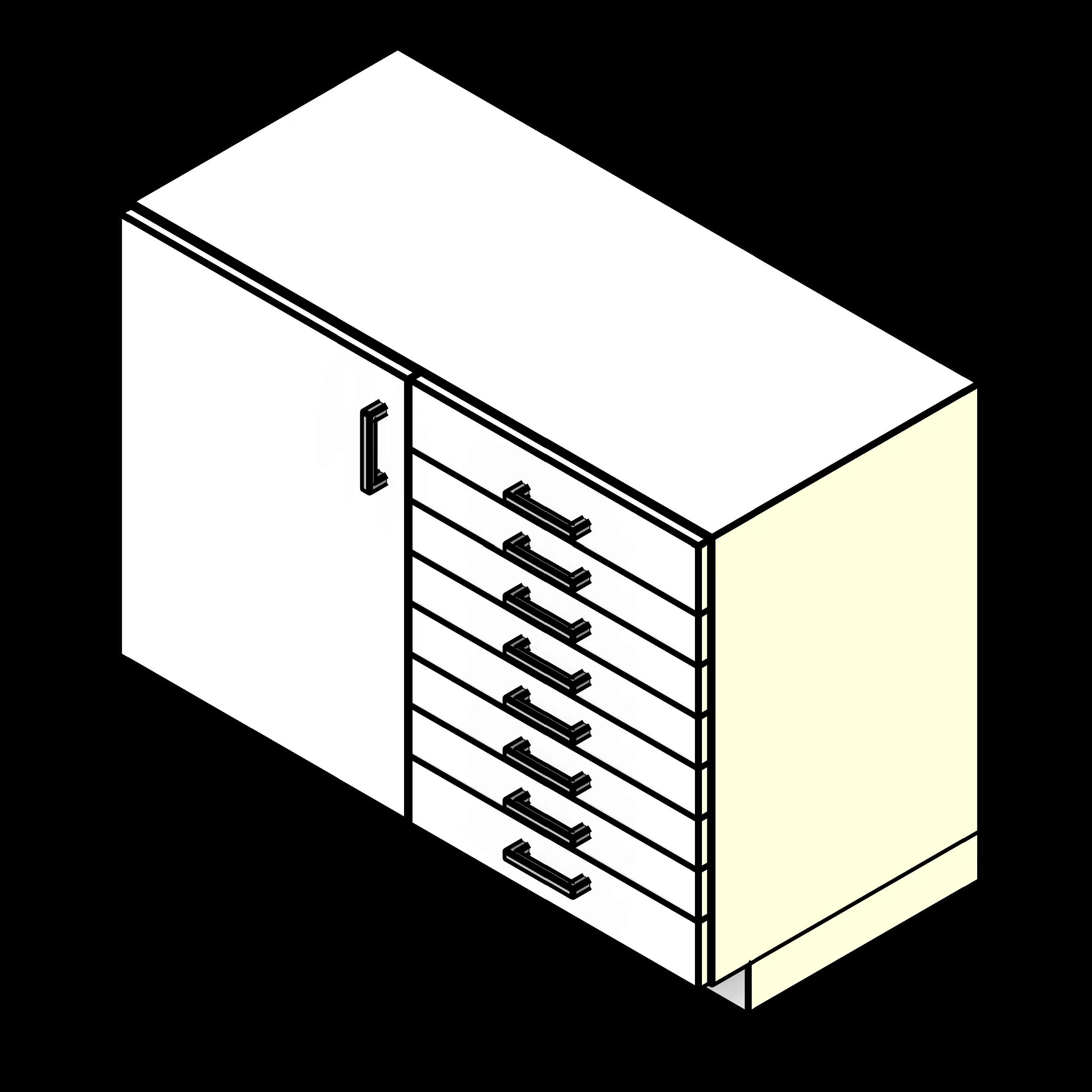 SSG Cabinet Lab Base Door Stack Drawers PCS Left Door 8 Drawers Overlay