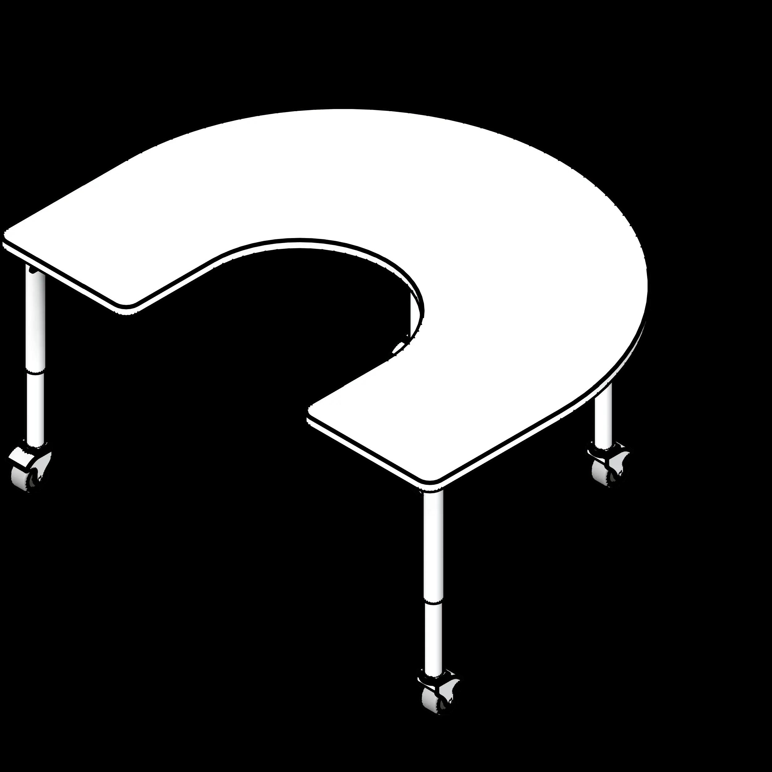 SSG Table Educational Horseshoe LAM Heavy Duty Legs Casters