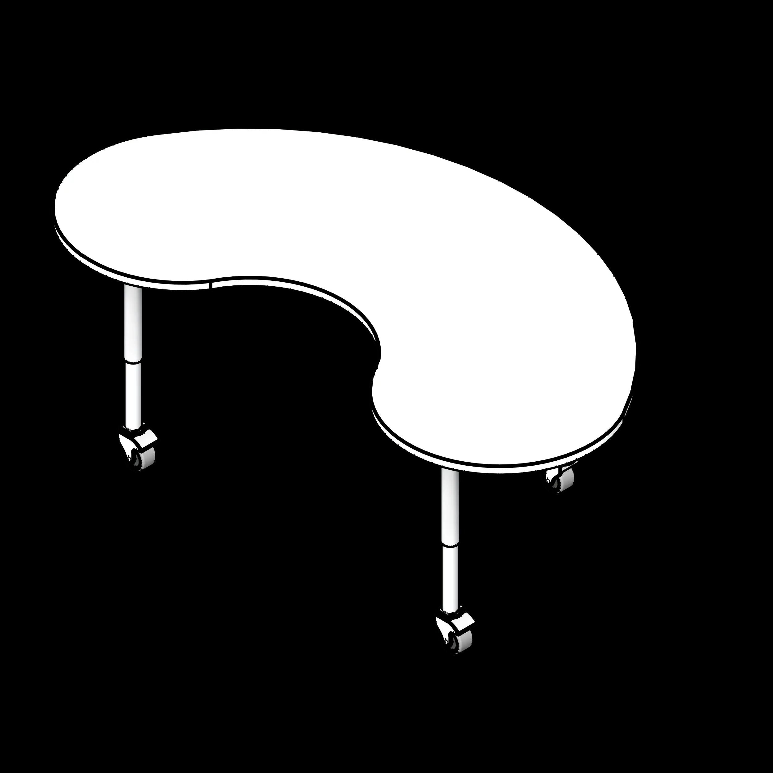 SSG Table Educational Bean LAM Heavy Duty Legs Casters